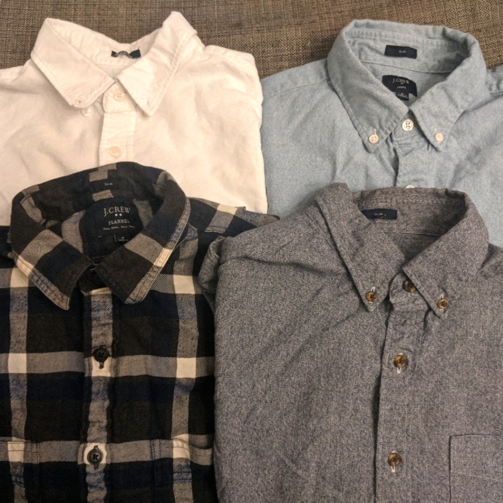 4 long sleeve JCrew slim fit medium shirts